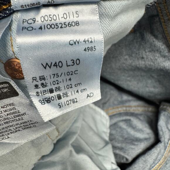 Levi's 501 Jeans Mens 40x30 ACTUAL Original Button Fly Blue Denim Dark Wash NEW - Picture 9 of 11